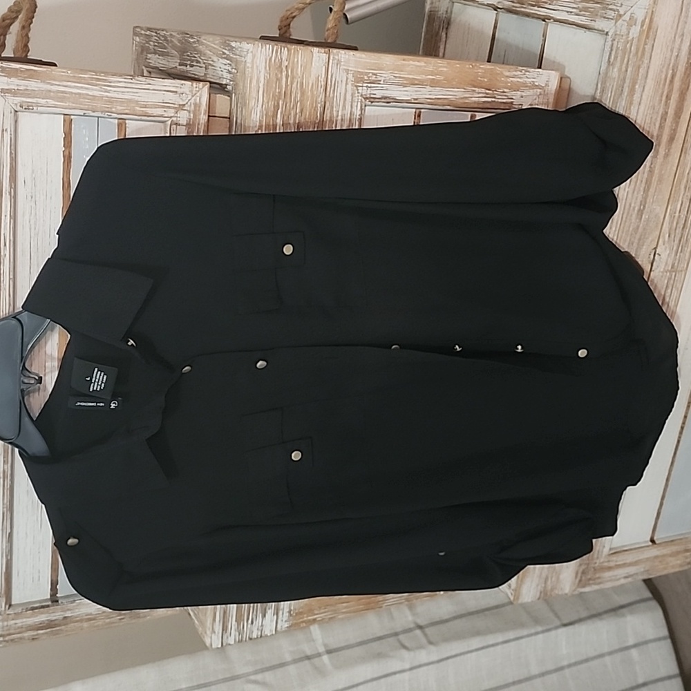 New Direction blouse (faded antique look/gold buttons), adjustable sleeves, clas